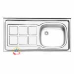 پرنیان استیل - سینک 3107 PS راست - 100 سانت - کلاسیک
