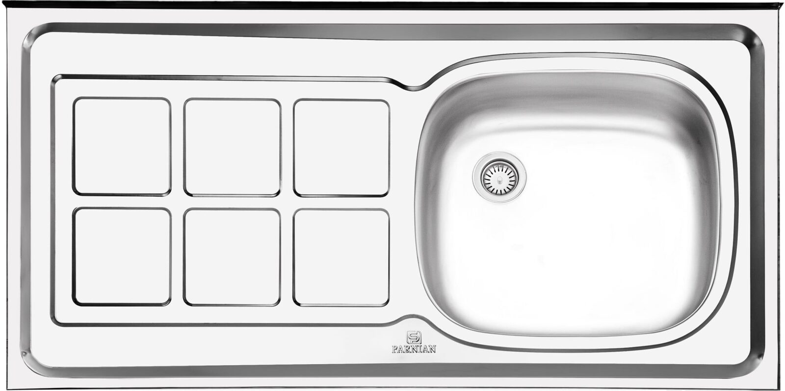 پرنیان استیل - سینک 3107 PS راست - 100 سانت - کلاسیک