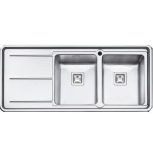 پرنیان استیل - سینک 1284 PS راست - 120 سانت - توکار